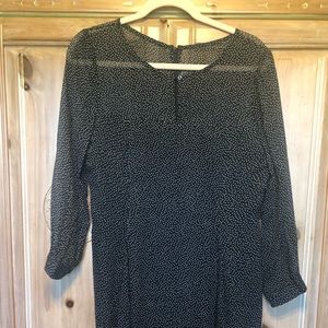 J.Crew Black Polka Dot Silk Dress 12 Petite (NWT).